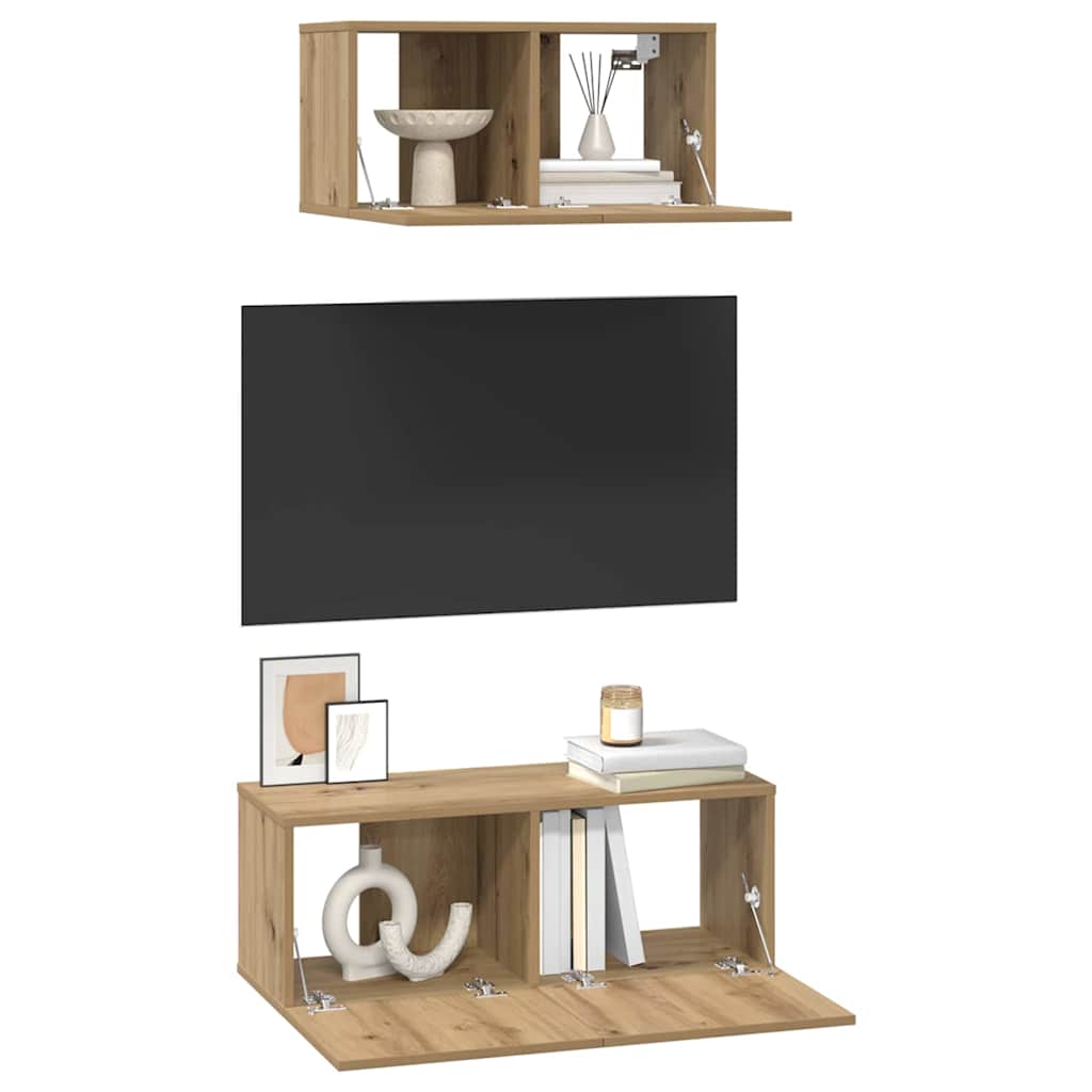 TV spintelių komplektas 2 pcs Amatininkų ąžuolas