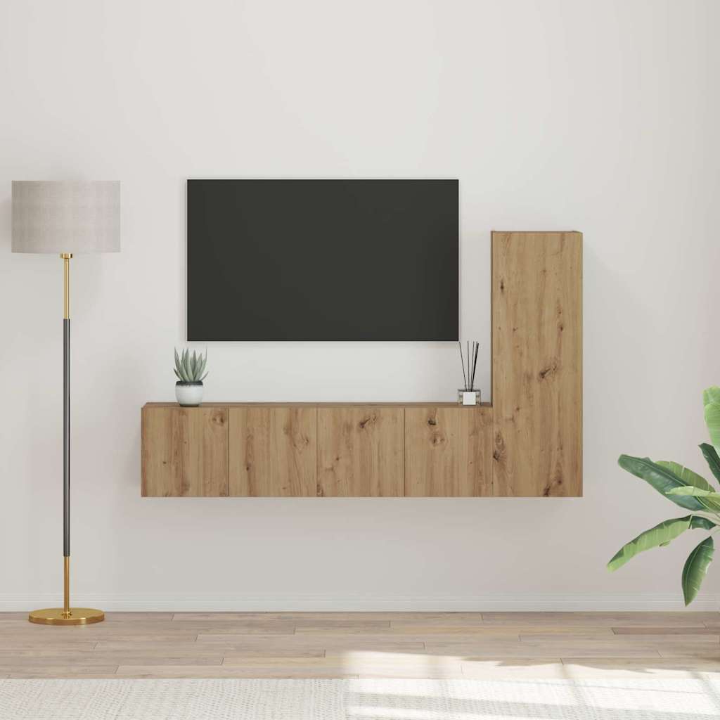 TV spintelių komplektas 3 pcs Amatininkų ąžuolas
