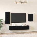 TV spintelių komplektas 4 pcs Juodas ąžuolas Apdirbta mediena