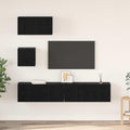 TV spintelių komplektas 4 pcs Juodas ąžuolas Apdirbta mediena