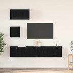 TV spintelių komplektas 4 pcs Juodas ąžuolas Apdirbta mediena