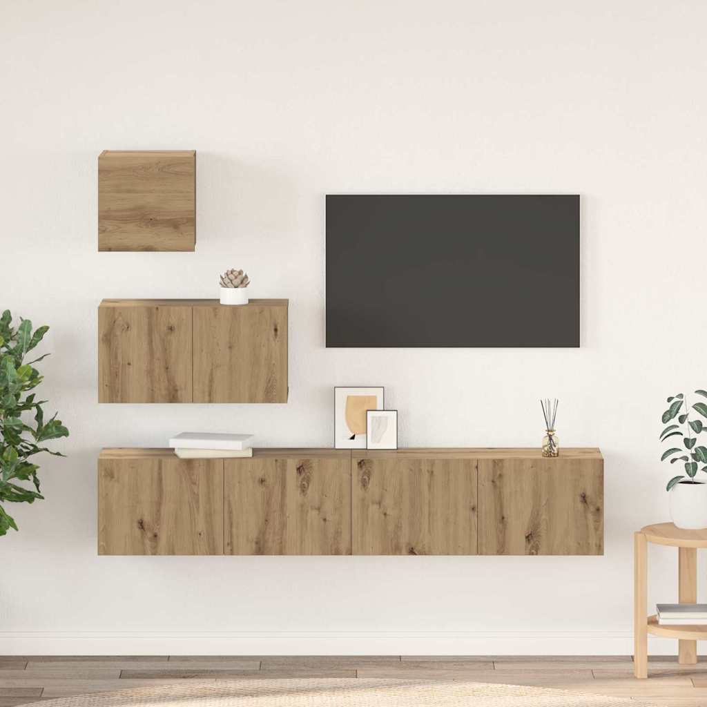 TV spintelių komplektas 4 pcs Amatininkų ąžuolas