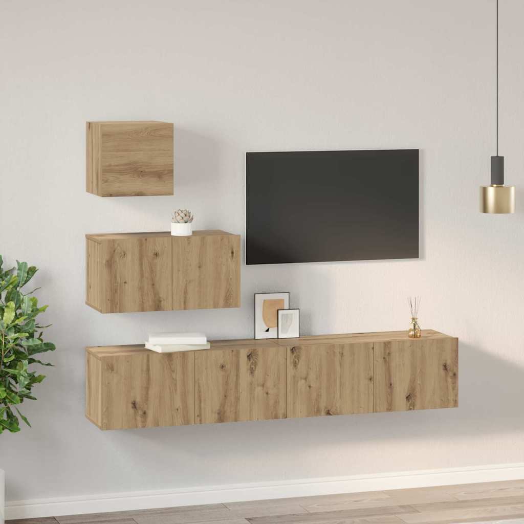 TV spintelių komplektas 4 pcs Amatininkų ąžuolas