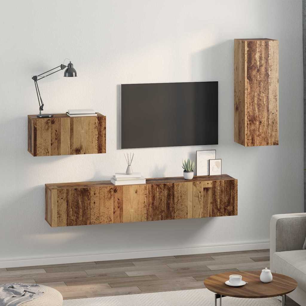 Sieninis televizoriaus stovas 4 pcs Senovinis medis