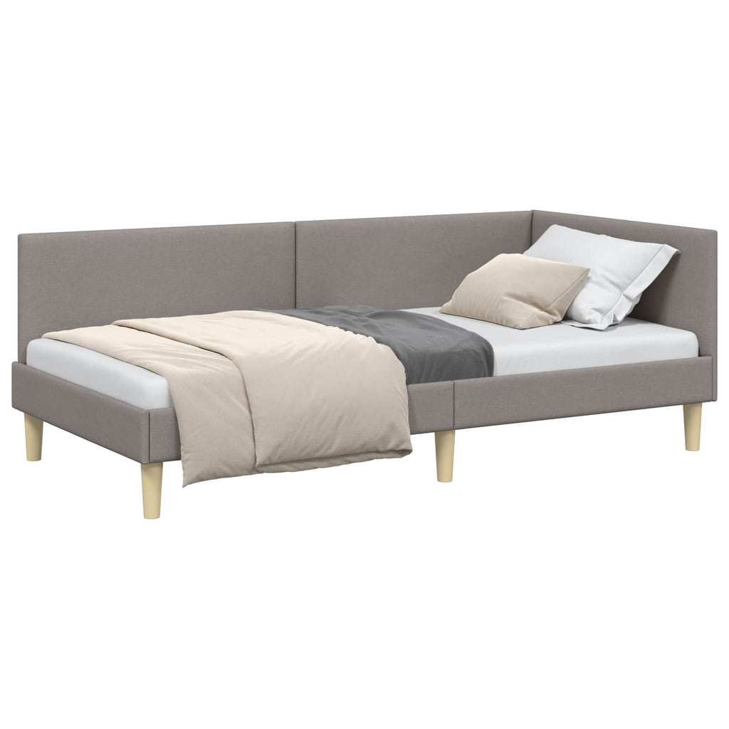 Kampinė lovos konstrukcija su galvūgalio Taupe 90 cm x 190 cm
