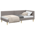 Kampinė lovos konstrukcija su galvūgalio Taupe 90 cm x 190 cm