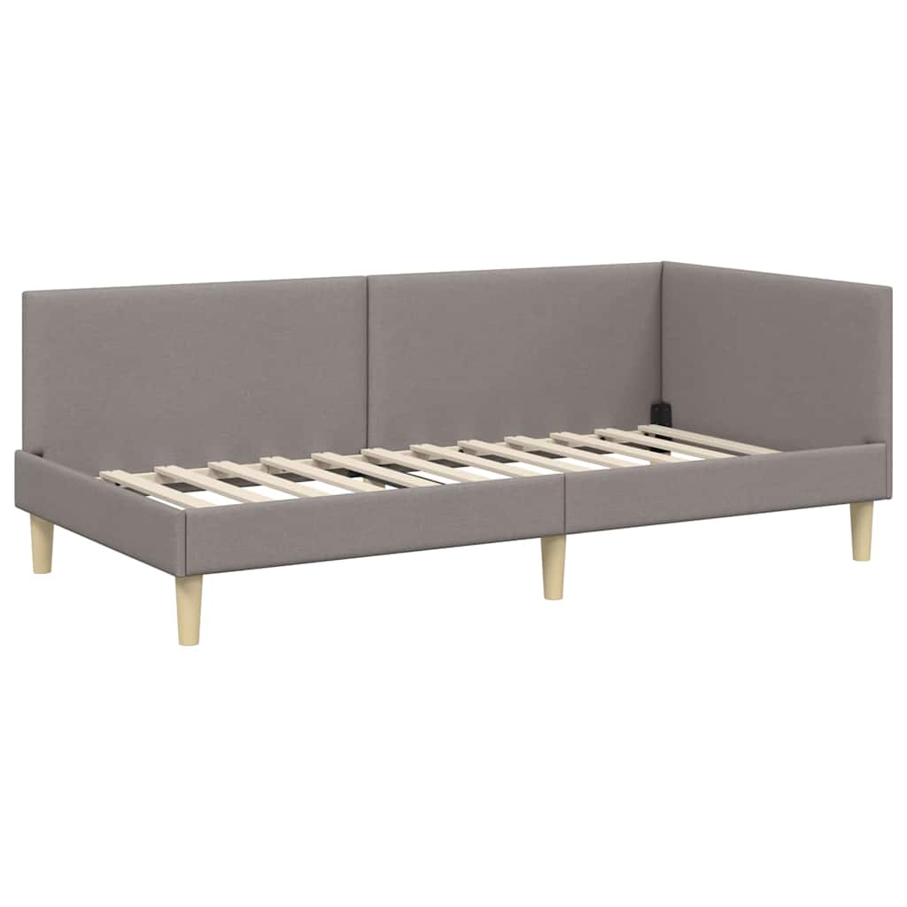 Kampinė lovos konstrukcija su galvūgalio Taupe 90 cm x 190 cm