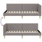 Kampinė lovos konstrukcija su galvūgalio Taupe 90 cm x 190 cm