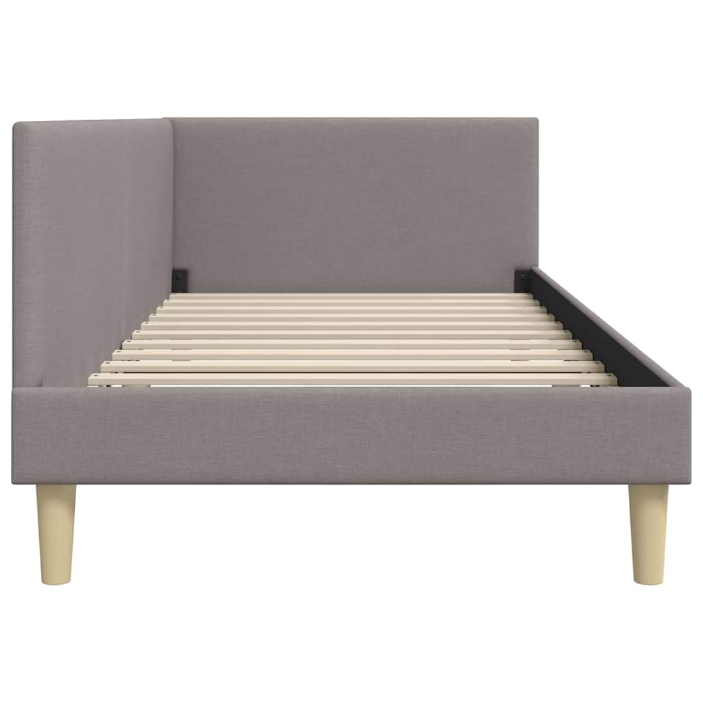 Kampinė lovos konstrukcija su galvūgalio Taupe 90 cm x 190 cm