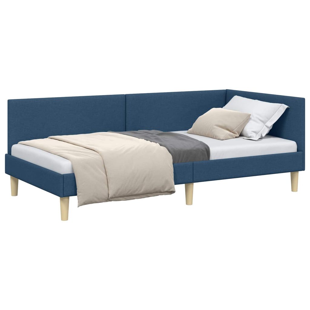 Kampinė lovos konstrukcija su galvūgalio Mėlyna 90 cm x 200 cm