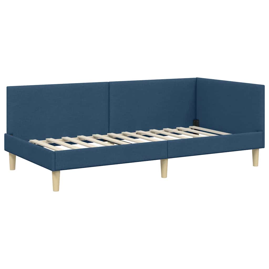 Kampinė lovos konstrukcija su galvūgalio Mėlyna 90 cm x 200 cm