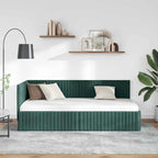 Kampinė lovos konstrukcija Tamsiai žalia 90 cm x 200 cm Aksomas