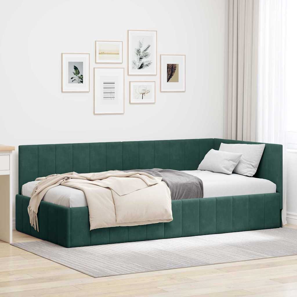 Kampinė lovos konstrukcija 80 cm x 200 cm Aksomas