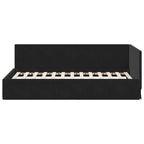 Kampinė lovos konstrukcija Juoda 90 cm x 190 cm Aksomas