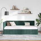 Kampinė lovos konstrukcija Tamsiai žalia 90 cm x 200 cm Aksomas