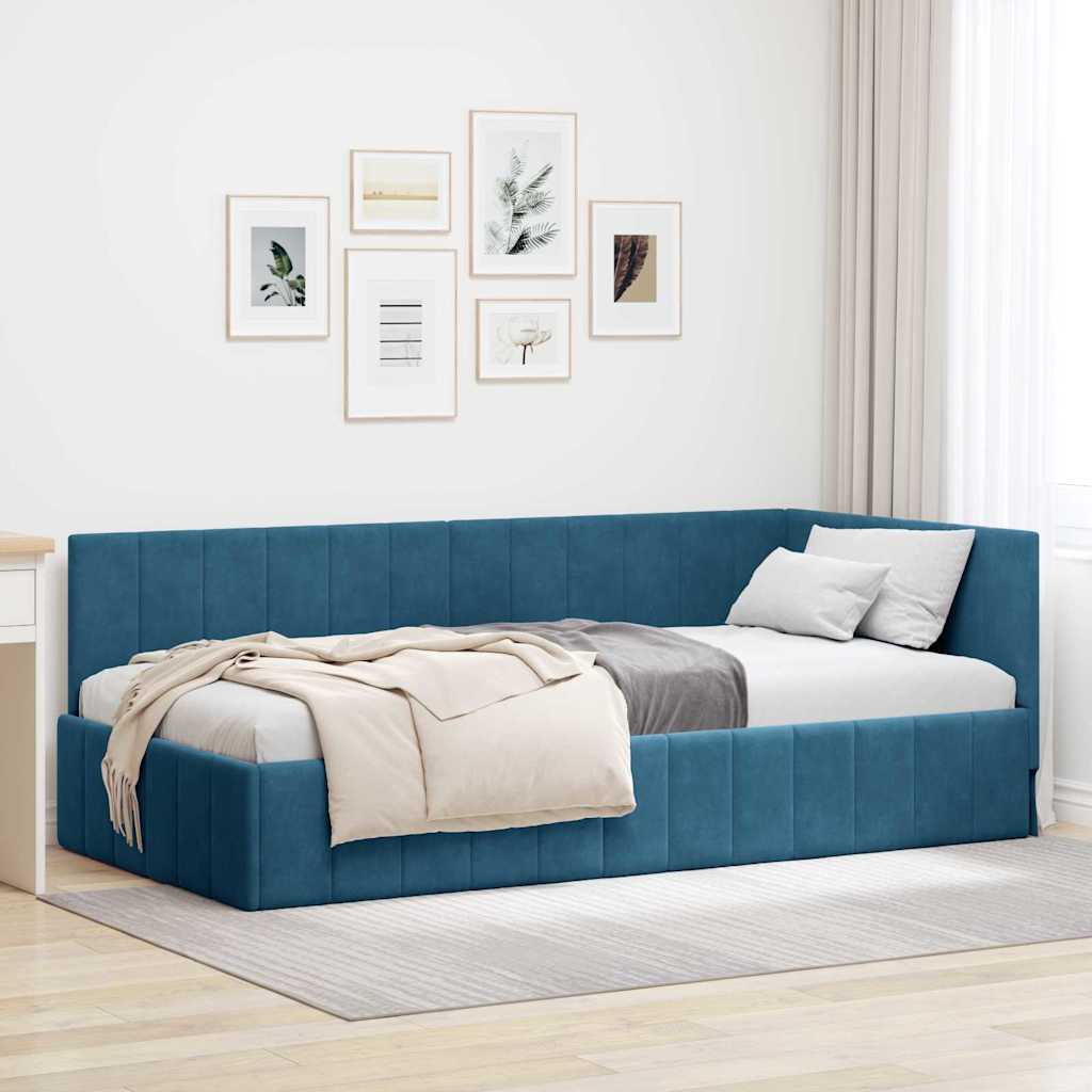Kampinė lovos konstrukcija 80 cm x 200 cm Aksomas
