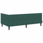 Kampinė lovos konstrukcija Tamsiai žalia 90 cm x 200 cm Aksomas