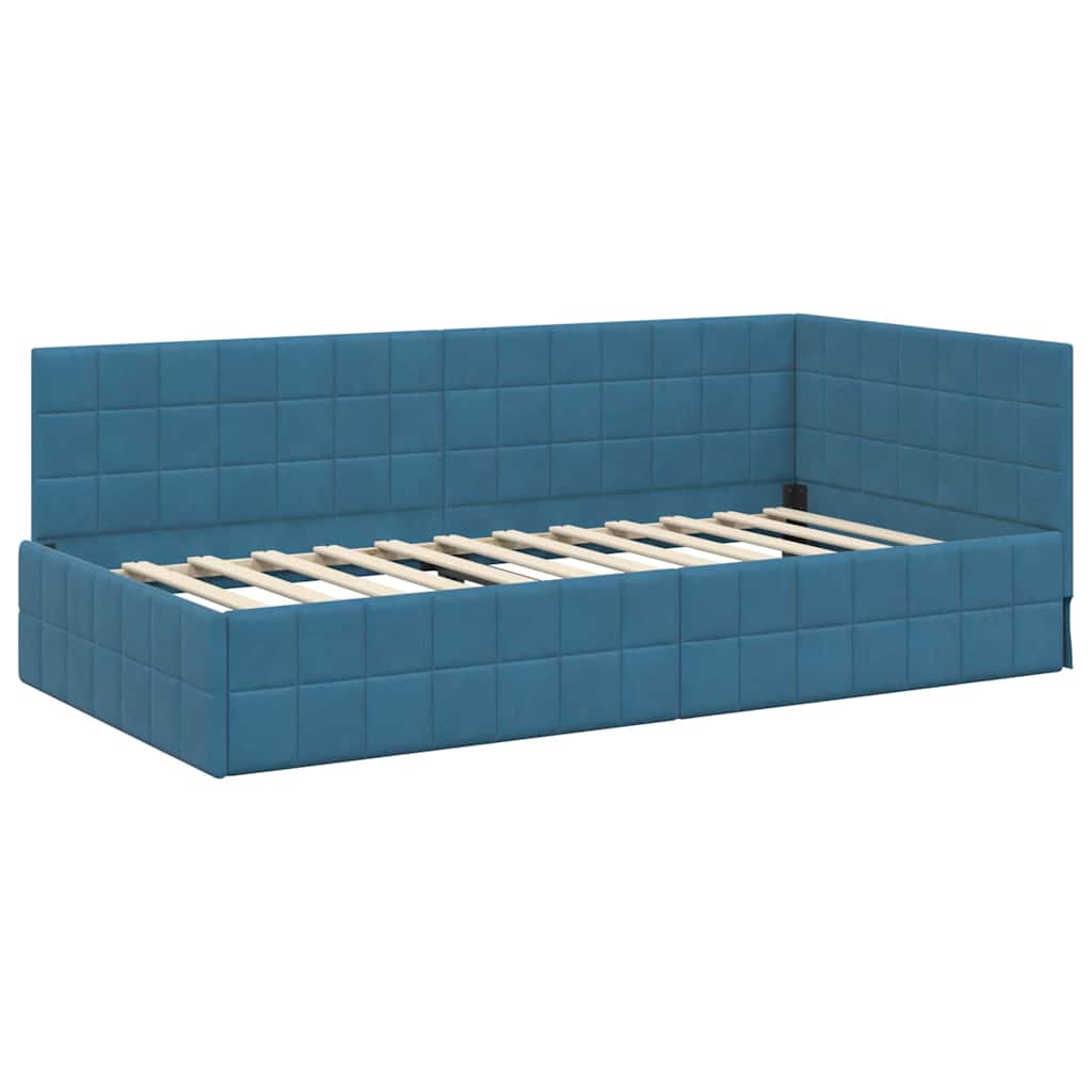 Kampinė lovos konstrukcija 100 cm x 200 cm Aksomas