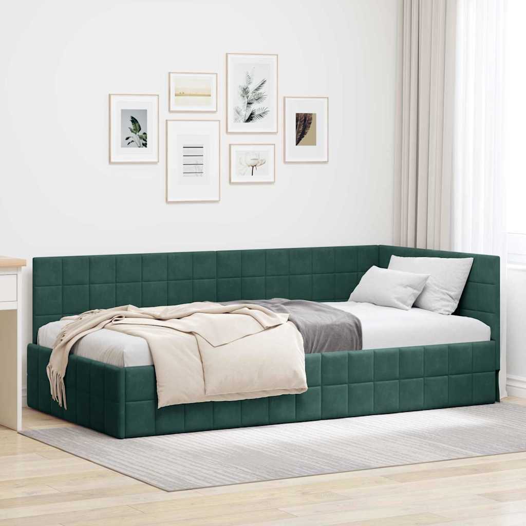 Kampinė lovos konstrukcija 100 cm x 200 cm Aksomas