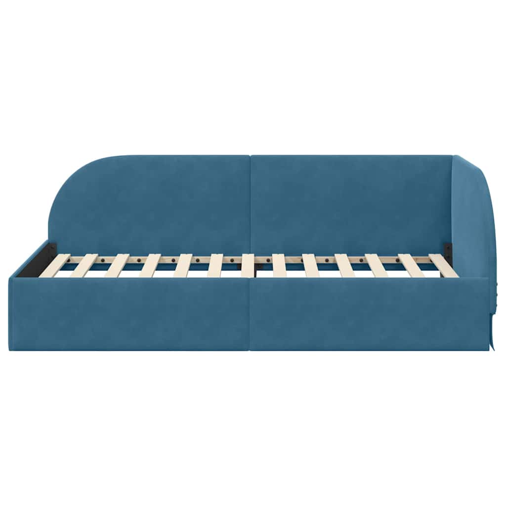 Kampinė lovos konstrukcija 90 cm x 200 cm Aksomas