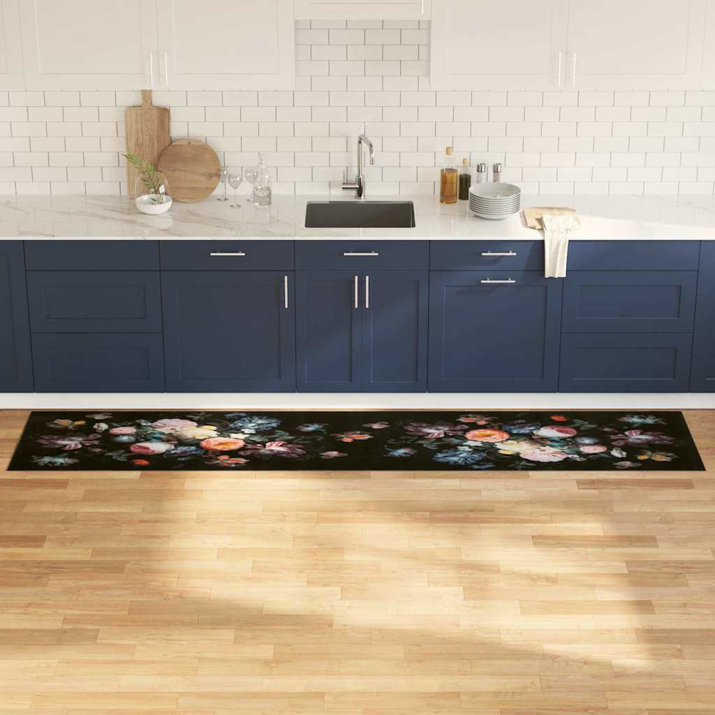 Virtuvės kilimas Juoda 300 x 60 cm Aksomas