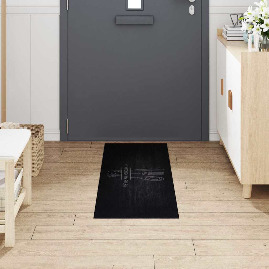 Virtuvės kilimas Juoda 150 x 45 cm Aksomas