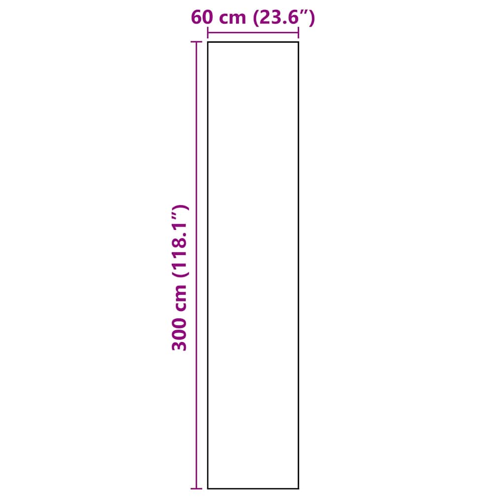 Virtuvės kilimas Juoda 300 x 60 cm Aksomas