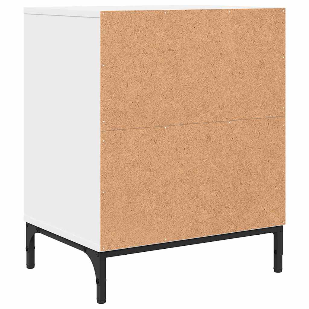 Naktiniai staliukai su stalčių 2 pcs Balta 49 x 36 x 61 cm