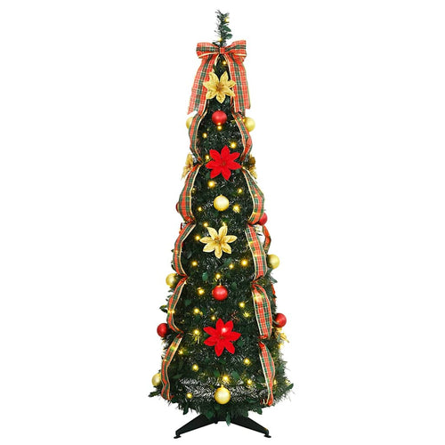 Dirbtinė Kalėdų eglutė su 100 LED s stovu Žalia 150 cm PVC