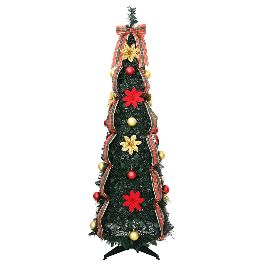 Dirbtinė Kalėdų eglutė su 100 LED s stovu Žalia 150 cm PVC
