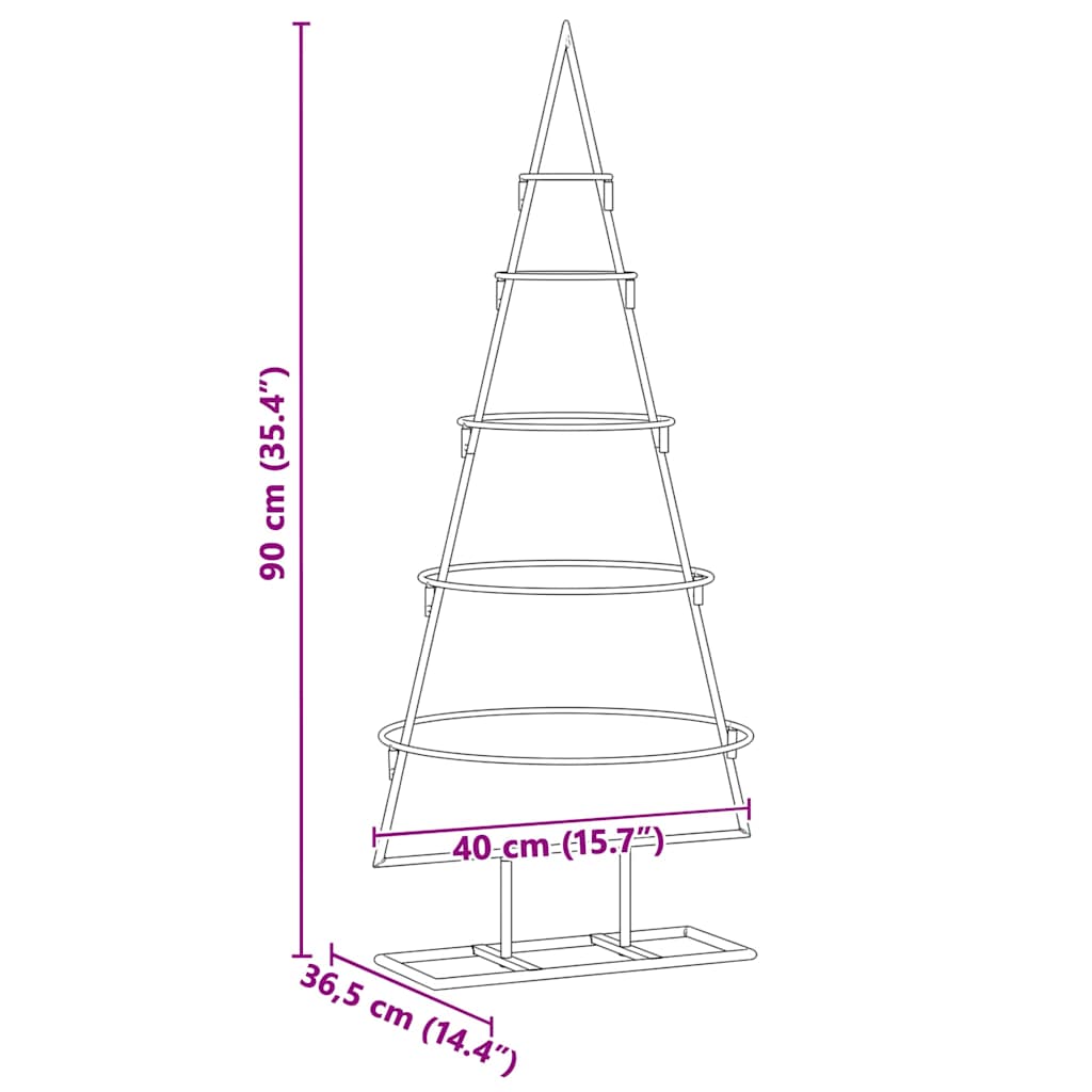 Metalinis Kalėdų medis s stovu Auksinė 90 cm