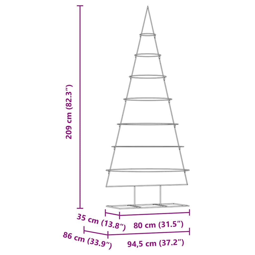 Metalinis Kalėdų medis s stovu Auksinė 210 cm