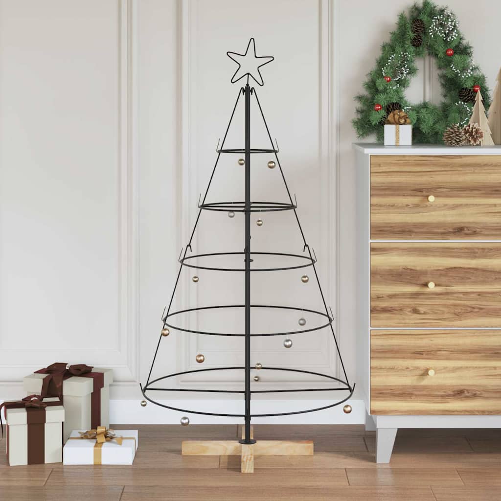 Kalėdų Kūgio Medis s stovu Juoda 125 cm Plienas