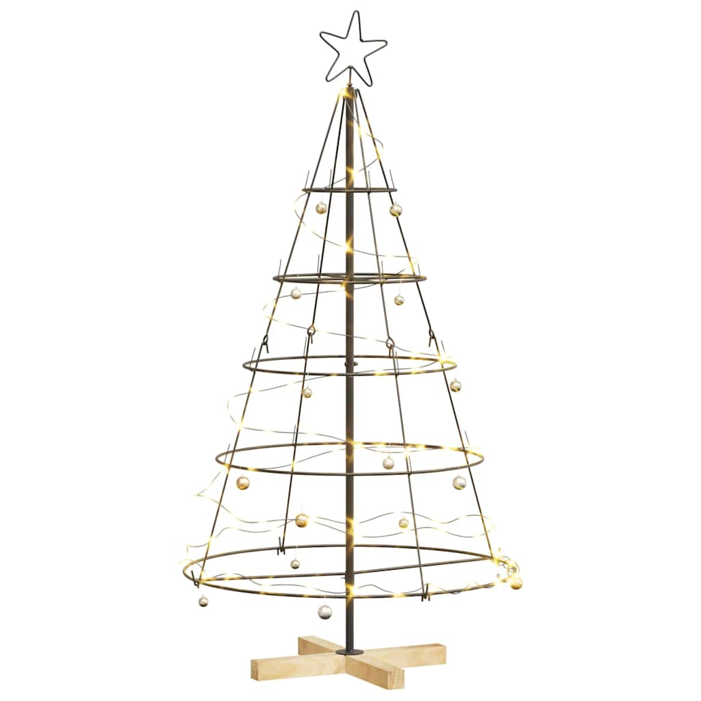 Kalėdų Kūgio Medis s stovu Juoda 125 cm Plienas