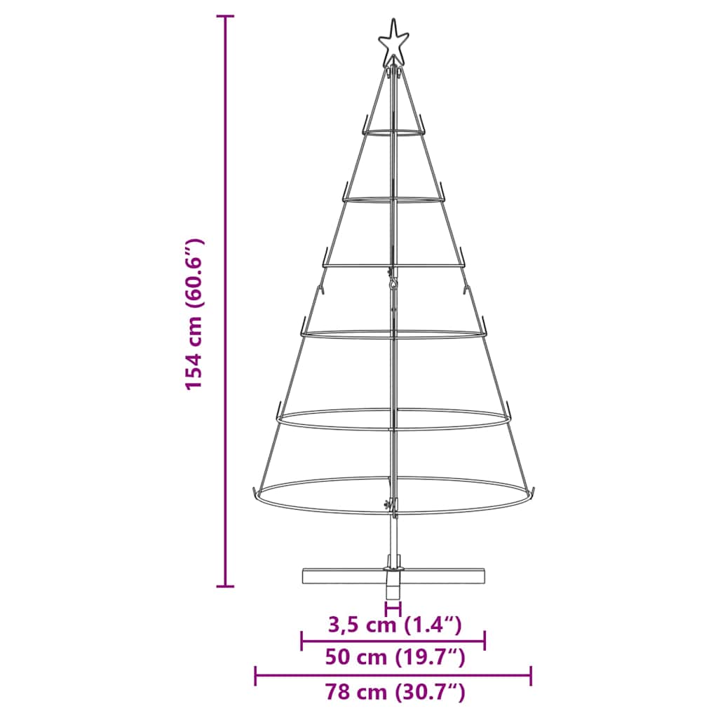 Kalėdų Kūgio Medis s stovu Juoda 150 cm Plienas