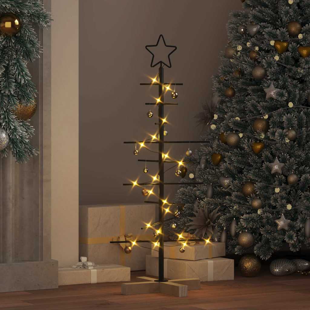Metalinis Kalėdų medis s stovu Juoda 90 cm