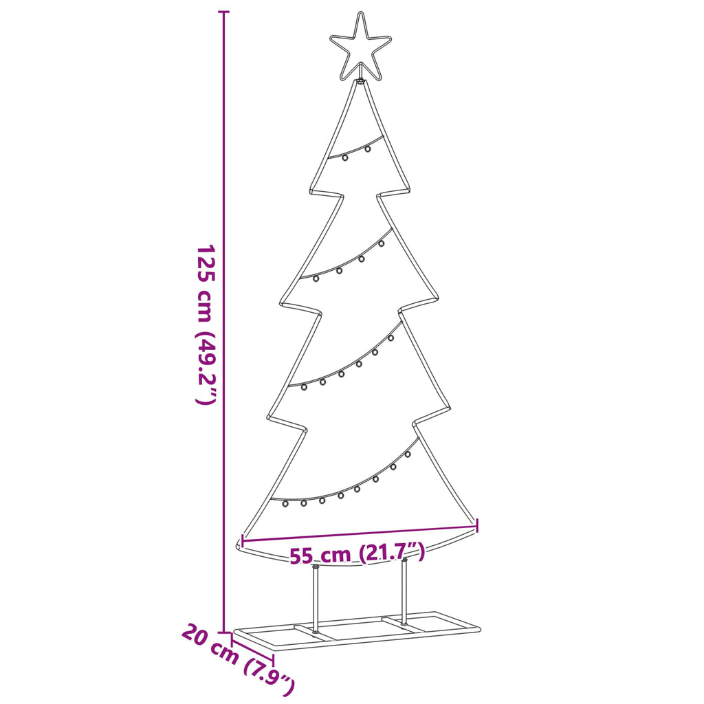 Metalinis Kalėdų medis s stovu Juoda 125 cm Plienas