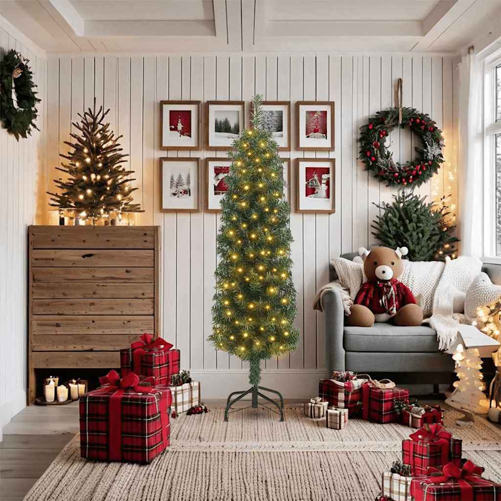 vidaXL Dirbtinė Kalėdų eglutė Žalia 180 cm PVC, plienas ir plastikas