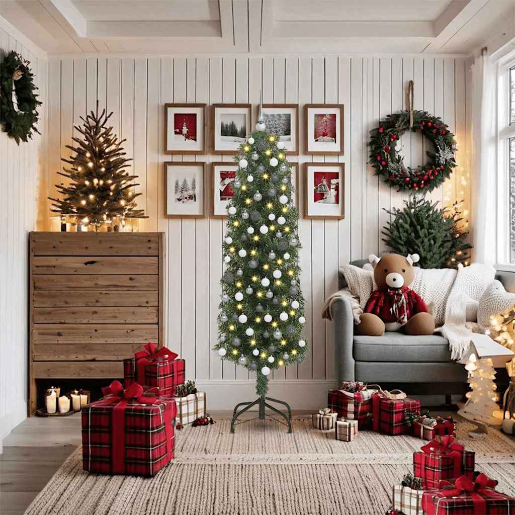 vidaXL Dirbtinė Kalėdų eglutė Žalia 180 cm PVC, plienas ir plastikas