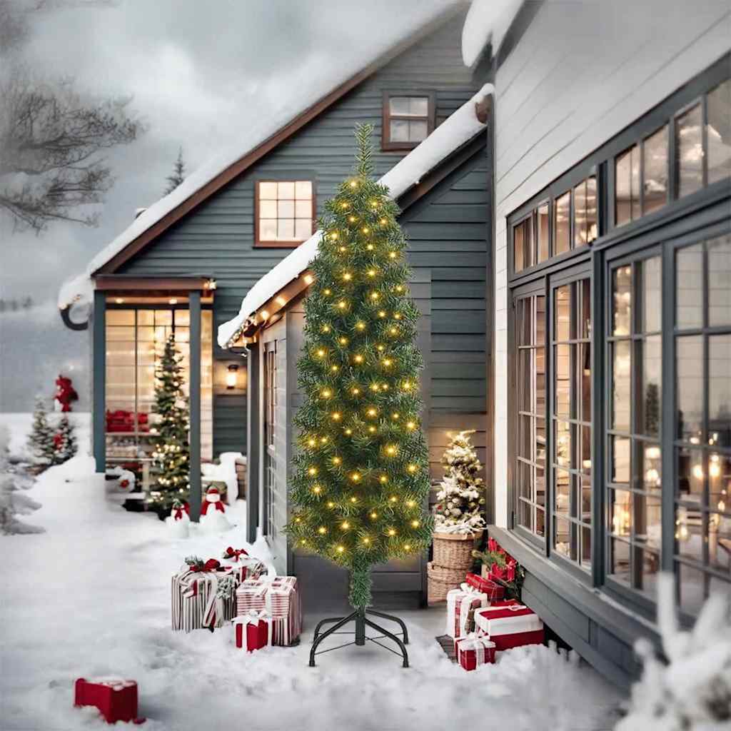 vidaXL Dirbtinė Kalėdų eglutė Žalia 240 cm PVC, plienas ir plastikas