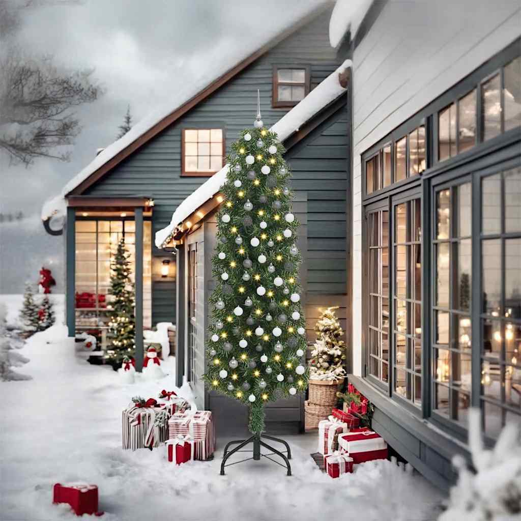 vidaXL Dirbtinė Kalėdų eglutė Žalia 240 cm PVC, plienas ir plastikas