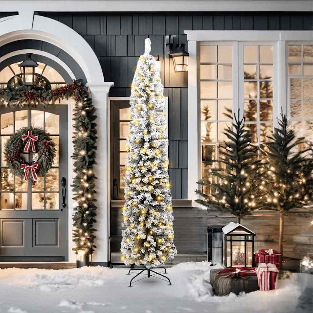 vidaXL Dirbtinė Kalėdų eglutė Žalia 210 cm PVC, plienas ir plastikas