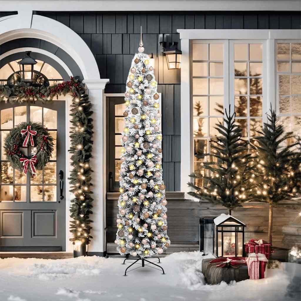 vidaXL Dirbtinė Kalėdų eglutė Žalia 210 cm PVC, plienas ir plastikas