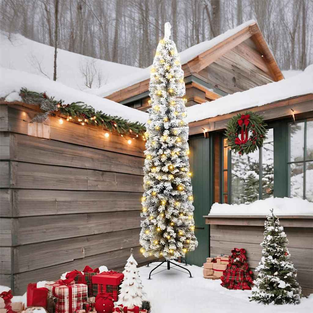 vidaXL Dirbtinė Kalėdų eglutė Žalia 240 cm PVC, plienas ir plastikas