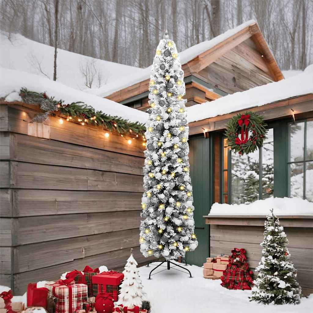 vidaXL Dirbtinė Kalėdų eglutė Žalia 240 cm PVC, plienas ir plastikas