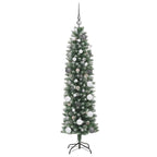 Dirbtinis lieknas Kalėdų medis su 150 LED Žalia ir balta 150 cm