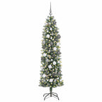 Dirbtinis lieknas Kalėdų medis su 300 LED Žalia ir balta 180 cm