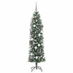 Dirbtinis lieknas Kalėdų medis su 300 LED Žalia ir balta 180 cm