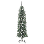 Dirbtinis lieknas Kalėdų medis su 300 LED Žalia ir balta 210 cm