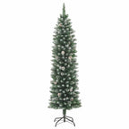 Dirbtinis lieknas Kalėdų medis su 300 LED Žalia ir balta 210 cm